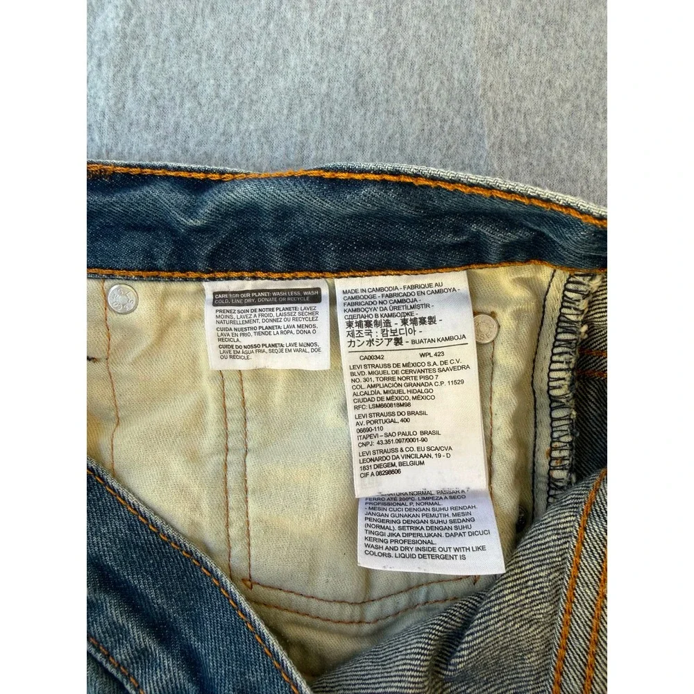 Levis 569 Loose Straight Denim Shorts Mens 32 Medium Wash Blue Jean Shorts